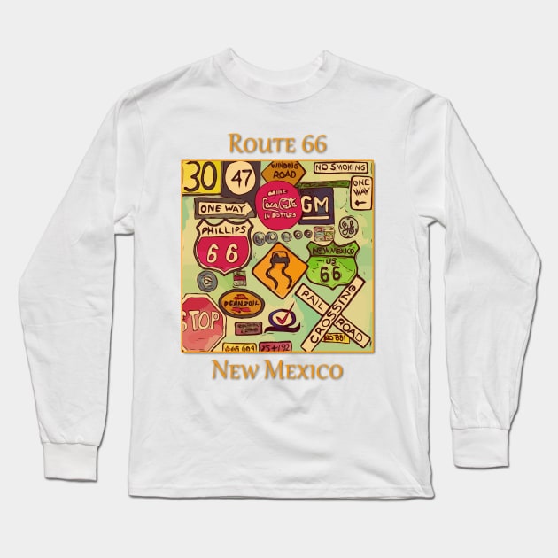 Signs from the historic Route 66 Long Sleeve T-Shirt by WelshDesigns